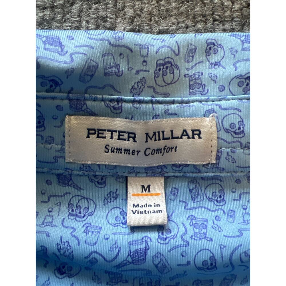 Peter Millar Mens St Louis Blues Summer Comfort Golf Blue Cocktail Polo Shirt M - Picture 3 of 9